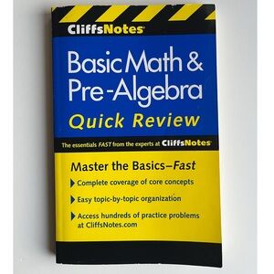 CliffNotes Basic Math & Pre-Algebra Study Guide NWT